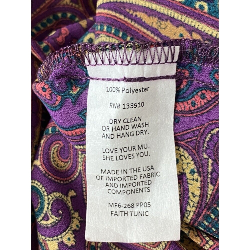 Show Me Your Mumu Womens Shirt Adult Size Small Tunic Purple Paisley Sheer Top - Picture 5 of 7